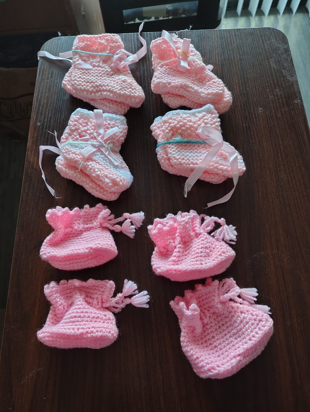 NWT Lot Of 6 Pairs Hanmade Palillos Baby Botines pink